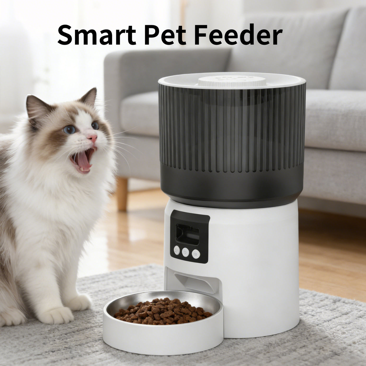 4L Smart Pet Feeder with HD Camera & Two-Way Audio | Automatic Cat Dog Food Dispenser