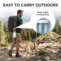 3-in-1 Dog Portable Water & Food Bottle, Outdoor Travel Pet Drinking Cup