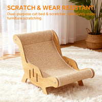 Modern Wooden Cat Lounge Chair & Durable Sisal Scratcher