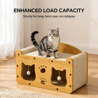 Minimalist Wood Cat Head Cardboard Scratcher House & Lounge