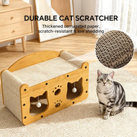 Minimalist Wood Cat Head Cardboard Scratcher House & Lounge
