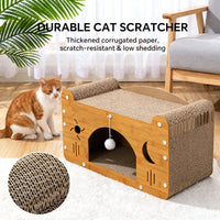 Star & Moon Cardboard Cat Scratcher House & Lounge Bed