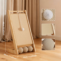 Premium Wooden L-Shaped Sisal Cat Scratcher Lounge