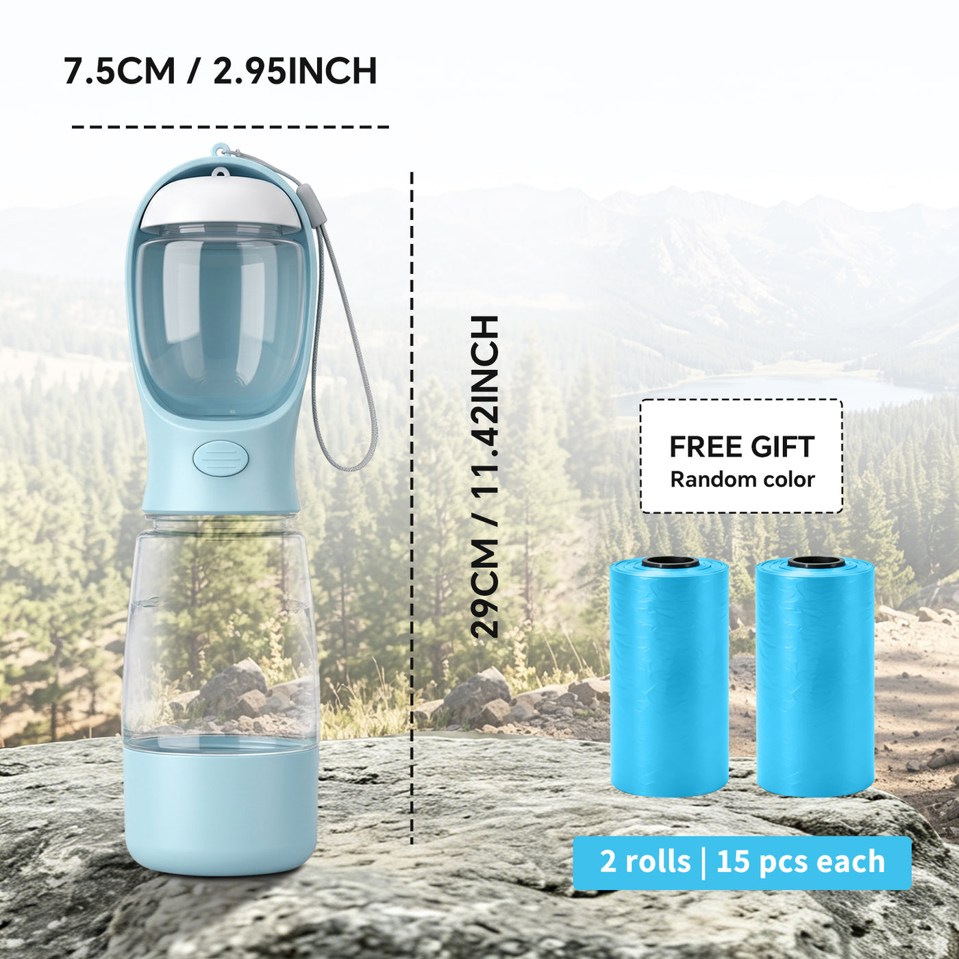 3-in-1 Dog Portable Water & Food Bottle, Outdoor Travel Pet Drinking Cup