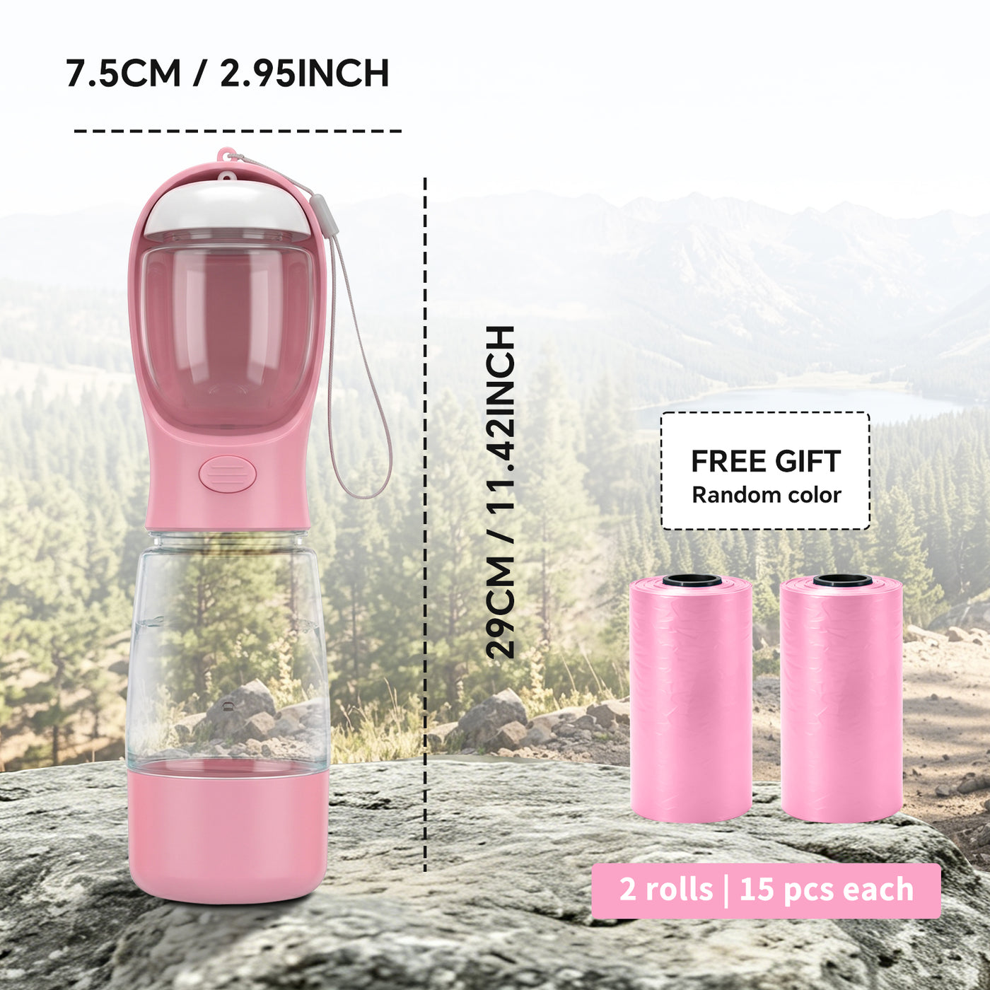 3-in-1 Dog Portable Water & Food Bottle, Outdoor Travel Pet Drinking Cup